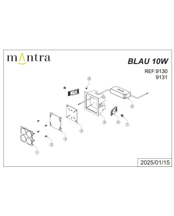 BLAU * FOCO EMPOTRAR 4L 10W  3000K NEGRO